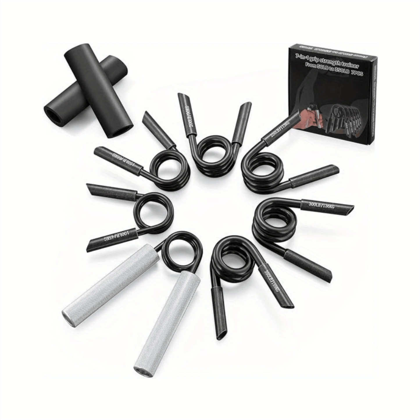 RNTV Ultimate Grip Master Set (7-in-1) - Complete Hand Strength Training System 100-350LB