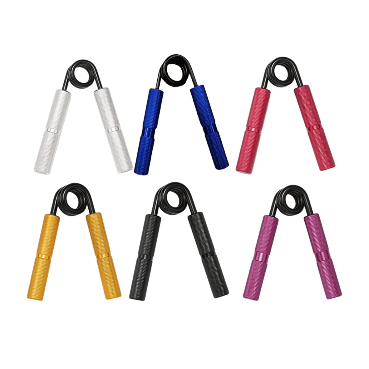 RNTV Professional Hand Gripper Set 6-Pack Color Coded (50-350lbs) - Metal Grip Strengthener Kit with Ergonomic Handles